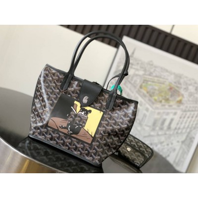 Goyard Anjou Mini Bag French Bulldog Black GOBS3174