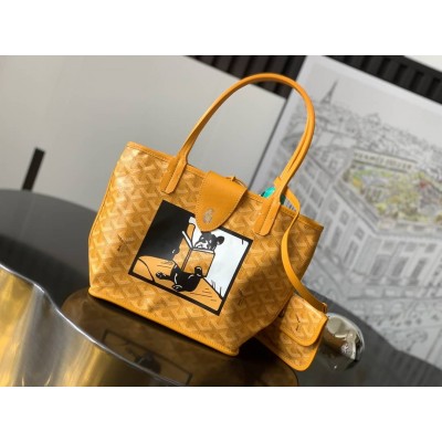 Goyard Anjou Mini Bag French Bulldog Yellow GOBS3180