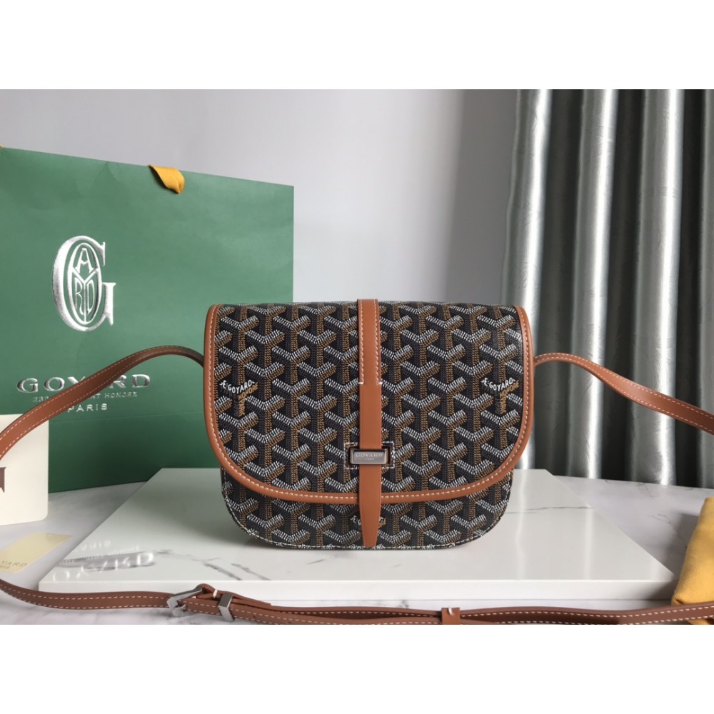 Goyard Belvedere PM Bag Black & Tan GOBS3073