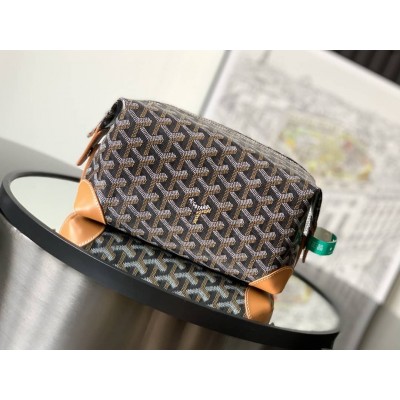 Goyard Bowling 25 Toiletry Bag Black & Tan GOBS3364