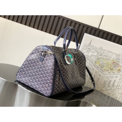 Goyard Croisiere 50 Duffle Bag Navy Blue GOBS3378