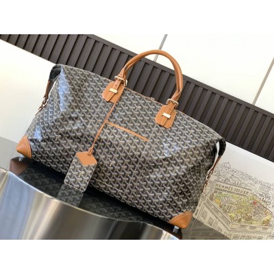 Goyard Duffle Bag 55 Black & Tan GOBS3380