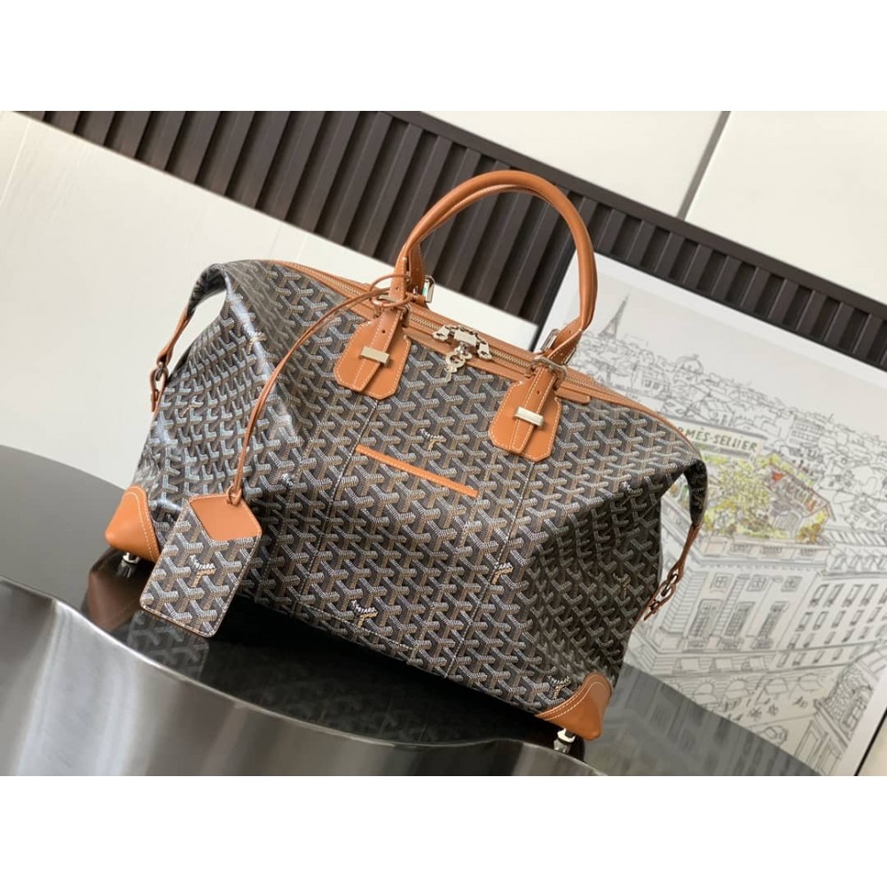 Goyard Duffle Bag Bowling 55 Black & Tan GOBS3385