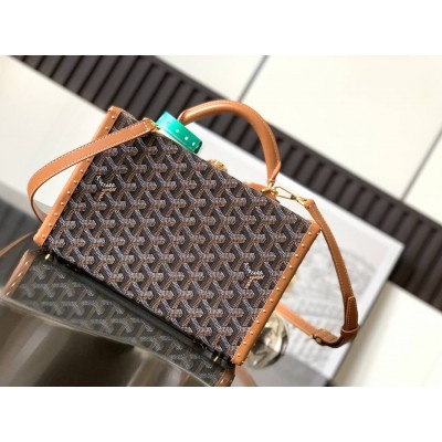 Goyard Grand Hotel Trunk Bag Black & Tan GOBS3430