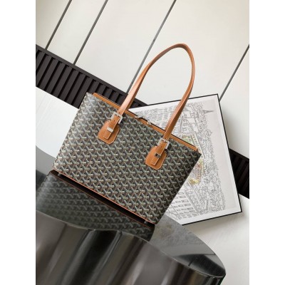 Goyard Marie Galante Bag Black & Tan GOBS3356