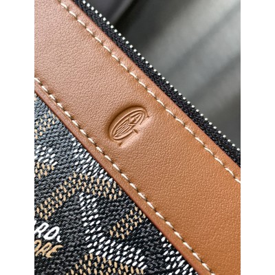 Goyard Matignon Mini Wallet Black & Tan GOBS3192