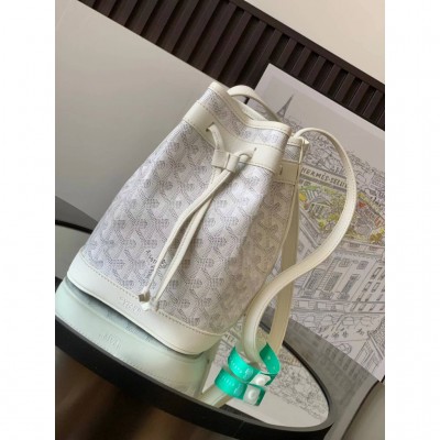 Goyard Petit Flot Bucket Bag White GOBS3290