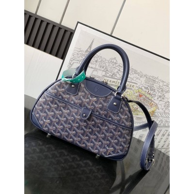 Goyard Vintage Bowling Bag Navy Blue GOBS3468