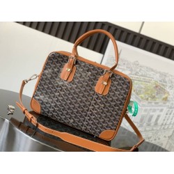 Goyard Ambassade PM Document Case Black & Tan GOBS3017