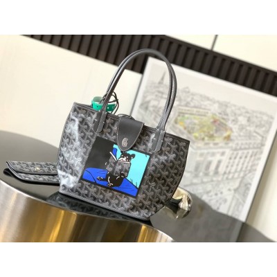 Goyard Anjou Mini Bag French Bulldog Grey GOBS3177