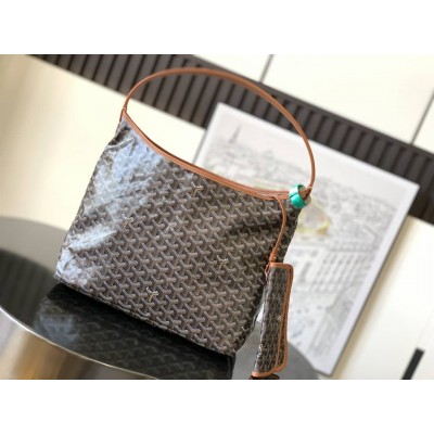 Goyard Boheme Hobo Bag Black & Tan GOBS3101