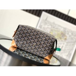 Goyard Bowling 25 Toiletry Bag Black & Tan GOBS3364