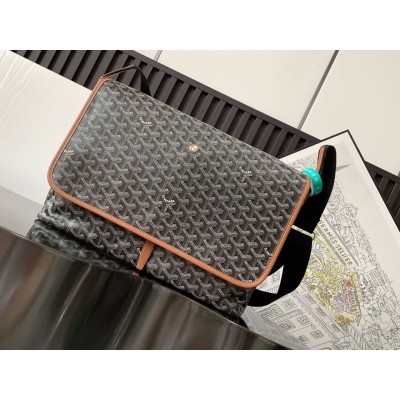 Goyard Capetien MM Messenger Bag Black & Tan GOBS3112