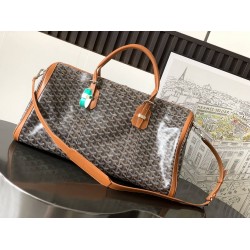 Goyard Croisiere 50 Duffle Bag Black & Tan GOBS3375