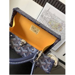 Goyard Grand Hotel Trunk Bag Navy Blue GOBS3433