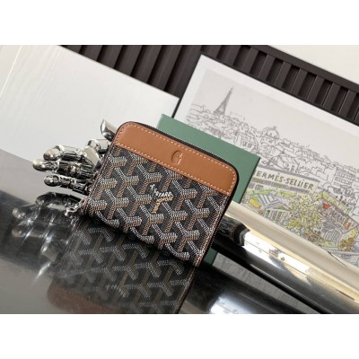 Goyard Matignon Mini Wallet Black & Tan GOBS3192