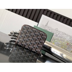 Goyard Matignon Mini Wallet Black & Tan GOBS3192