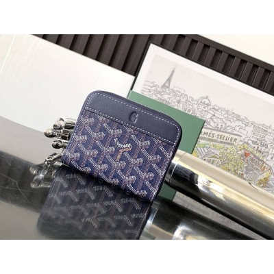 Goyard Matignon Mini Wallet Navy Blue GOBS3196