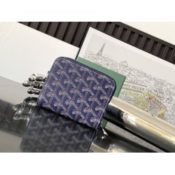 Goyard Matignon Mini Wallet Navy Blue GOBS3196