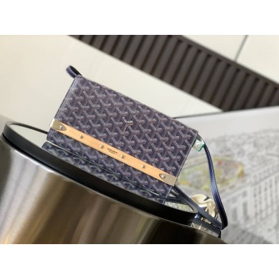 Goyard Monte-Carlo PM Clutch Navy Blue GOBS3051