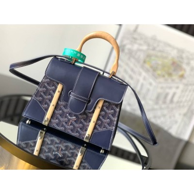 Goyard Saigon Structure Mini Bag Navy Blue GOBS3155