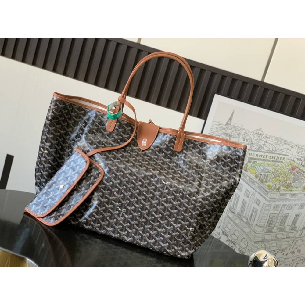 Goyard Saint Louis GM Bag Black & Tan GOBS3246