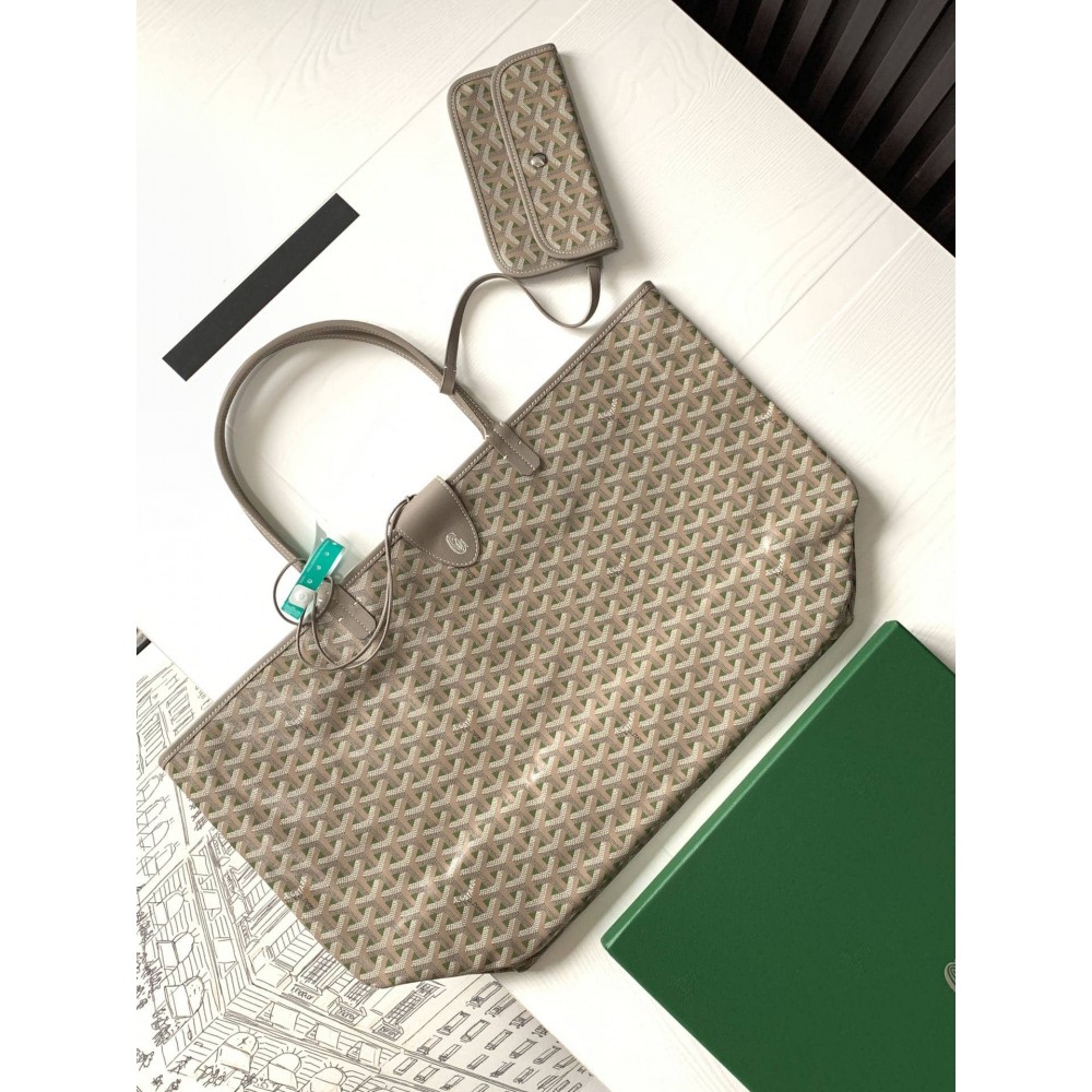 Goyard Saint Louis Goyardine Claire Voie GM Bag Khaki GOBS3252