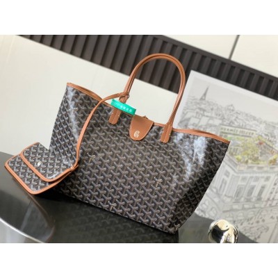 Goyard Saint Louis PM Bag Black & Tan GOBS3259