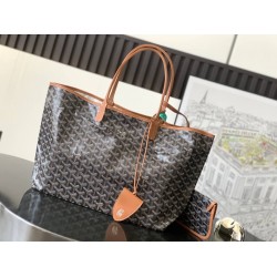 Goyard Saint Louis PM Bag Black & Tan GOBS3259