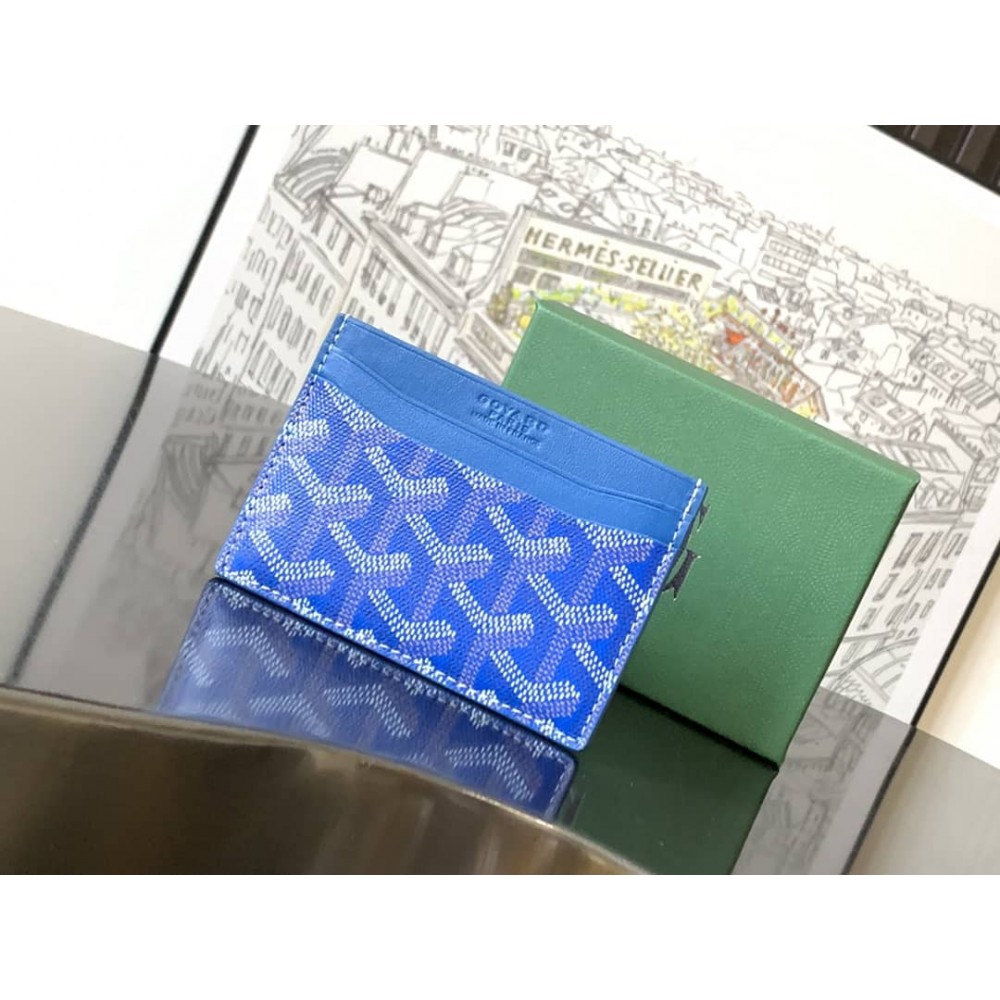 Goyard Saint-Sulpice Card Wallet Sky Blue GOBS3525