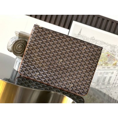 Goyard Senat GM Pouch Black & Tan GOBS3214