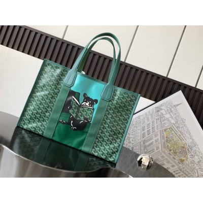 Goyard Villette MM Tote Bag Green GOBS3315